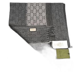 Authentic Gucci cashmere scarf. Dark grey