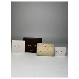 Vintage Gucci Monogram Star Card Holder White White