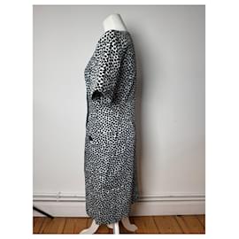 Saint Laurent-Vintage Yves Saint Laurent Polkadot Dress Blue black 38M-Black