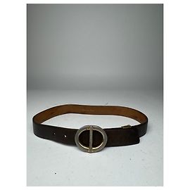 Cinto de couro vintage Dior marrom Marrom