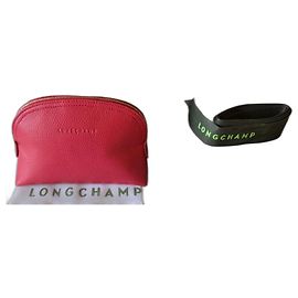 Neceser Longchamp de cuero rojo Roja