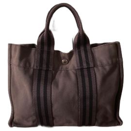 Hermès Hèrmes Tote canvans pm Grigio
