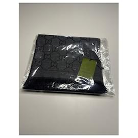 Gucci-Cachecol de cashmere GG Monogram Gucci - Cinza escuro e preto (Novo)-Preto,Cinza antracite