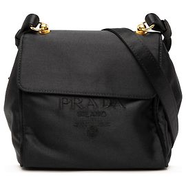 Prada Sacoche Logo Raso Noir Noir