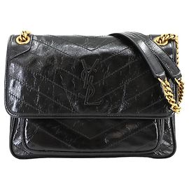 Saint Laurent Niki Medium Chain Shoulder Bag Black