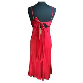 Autre Marque Rotes Abendkleid aus Seide mit Schleife Rot