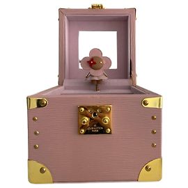 Louis Vuitton Vivienne Boîte à musique en cuir rose Rose