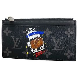 Portamonete e porta carte Monogram Eclipse di Louis Vuitton Nero