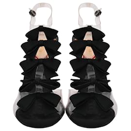 Christian Louboutin- Christian Louboutin Bow Bow Sandal heels in Black PVC-Black
