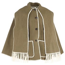Giacca in lana khaki con bottoni e tasche Totême Verde Cachi