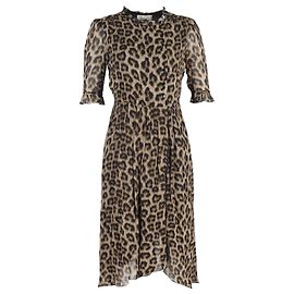 Abito midi Fifi con stampa leopardata in viscosa marrone di Ba&Sh Marrone