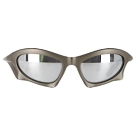 Balenciaga-Óculos de sol Balenciaga BB0229S Bat Rectangle em acetato cinza-Cinza
