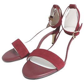 Autre Marque PICHE Ankle Strap Heel Sandals Brown Dark red