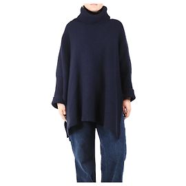 Crimson Oversized-Poncho aus Kaschmir in Marineblau - Einheitsgröße Blau