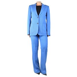 Victoria Beckham Blauer Wollanzug - Größe UK 10 Blau