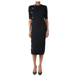 Altuzarra Black button-front rib-knit midi dress - size XS Black