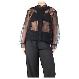 Simone Rocha Black sheer mesh jacket - size UK 12 Black