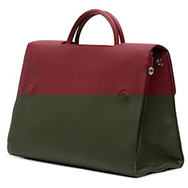 Dior-Dior Red Large Grained Calfskin Diorever Satchel-Red,Dark red
