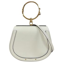 Bolsa de pulso Chloé Nile em couro de bezerro branco Branco