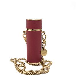 Roter Leder Lippenstiftetui von Prada Rot