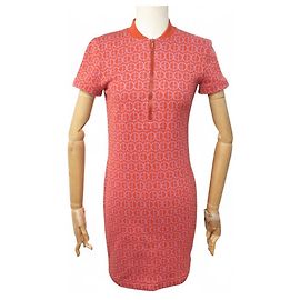 Hermès NEUF ROBE HERMES H ROND 38 M MICRO ZIPPEE EN JERSEY JACQUARD ORANGE DRESS Orange