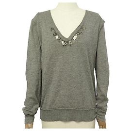 PULLOVER CHRISTIAN DIOR LOGO STERNEN 7A13055401 M 40 CASHMERE Grau