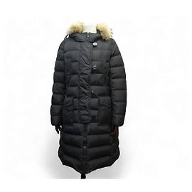 MONCLER GENEVRIER DOWN COAT 420934991725 SIZE 4 44 L RACOON FUR Black