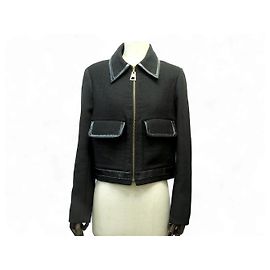 GIACCA CORTA CON ZIP LOUIS VUITTON M 38 NICOLAS GHESQUIERE IN LANA Nero