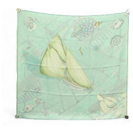 Hermès RARO LENÇO HERMES TUIGA D. JARLEGANT EDIÇÃO LIMITADA 500 EX 90x90 EM SEDA Verde