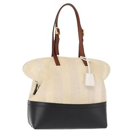 Fendi Pequin 2Bag em lona e couro Bege
