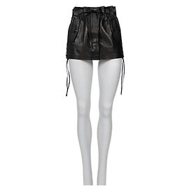 Saia mini de couro preta Saint Laurent - Tamanho FR36 / S Preto