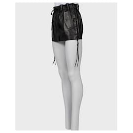 Saint Laurent-Saint Laurent Black Leather Mini Skirt - Size FR36 / S-Black