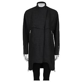 Yves Saint Laurent Saint Laurent Dark Gray Wool Coat - Size Medium (FR38) Black
