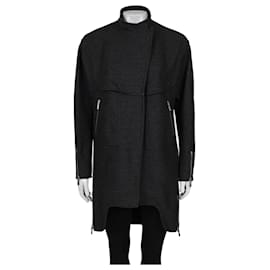 Yves Saint Laurent Manteau en laine gris foncé Saint Laurent - Taille Medium (FR38) Noir