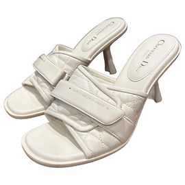 Dior Leather Mules White Size 40 White