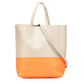 Céline Borsa a Spalla Verticale Cabas Piccola di Celine Beige Arancione
