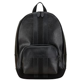 Coach Logo Rucksack aus schwarzem Leder Schwarz