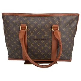 Bolsa Tote Sac Weekend PM em couro Monogram Louis Vuitton marrom 291 Marrom