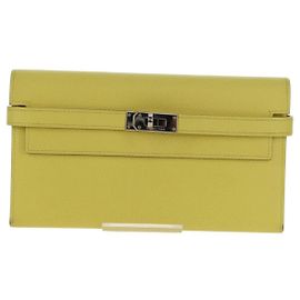 Hermès Kelly Geldbörse Epsom Lang Gelb