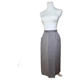 Vintage Dior Wool Skirt Grey M Grey