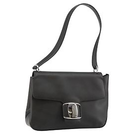 Borsa a Spalla Vala in Pelle Salvatore Ferragamo Nero