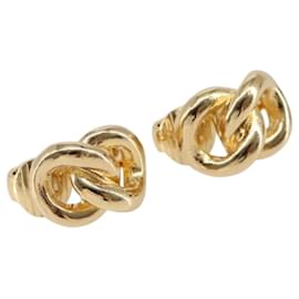 Pendientes redondos de clip vintage Christian Dior de metal Dorado