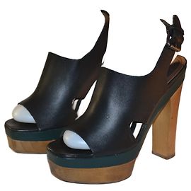 sandali Marni x H&M in pelle neri e verdi Nero Verde