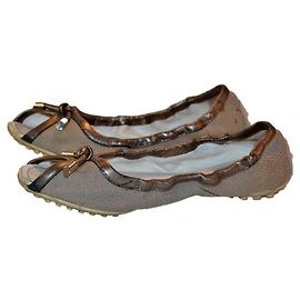 Sapatilhas Tod's em couro e lona cinza prateado Prata Cinza