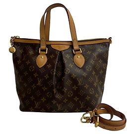 Sac à main en cuir marron Louis Vuitton Palermo PM Marron