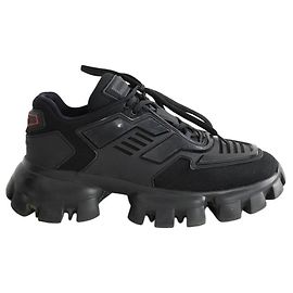 Prada Schwarze Leder-Sneaker Schwarz