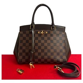 Bolsa 2 em 1 em couro Damier Rivoli BB da Louis Vuitton Marrom