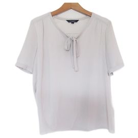 Blusa a maniche corte con nastro Burberry London Grigio