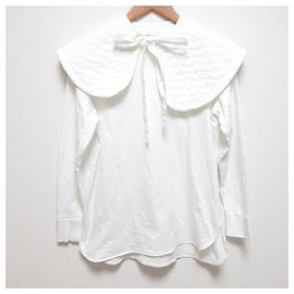 Autre Marque yori 22SS Quilt Collar Long Tee 2way Pullover White