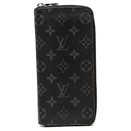 Louis Vuitton-Louis Vuitton Black Monogram Eclipse Vertical Zippy Wallet-Black